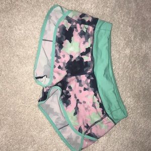 lulu lemon multi-colored shorts! size 4